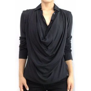 Plein Sud Jeanius Draped Front Blouse